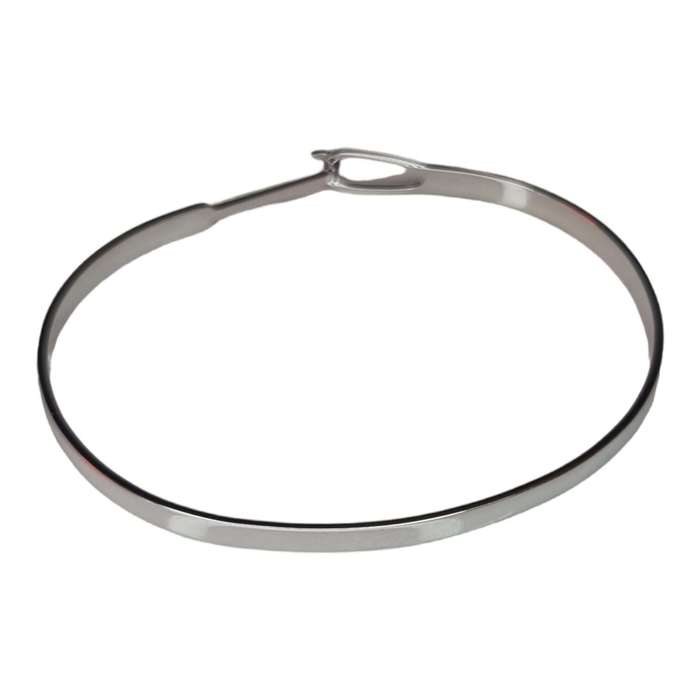 Stainless Steel bangle, hook-in clasp
