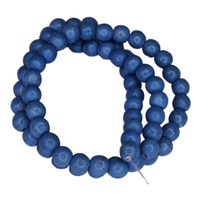 Colored Howlite bead string, royal blue, round, 4mm, 40cm