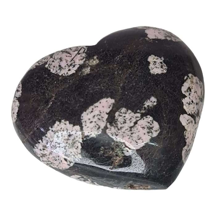 Pink Snowflake Obsidian heart, 50-60mm