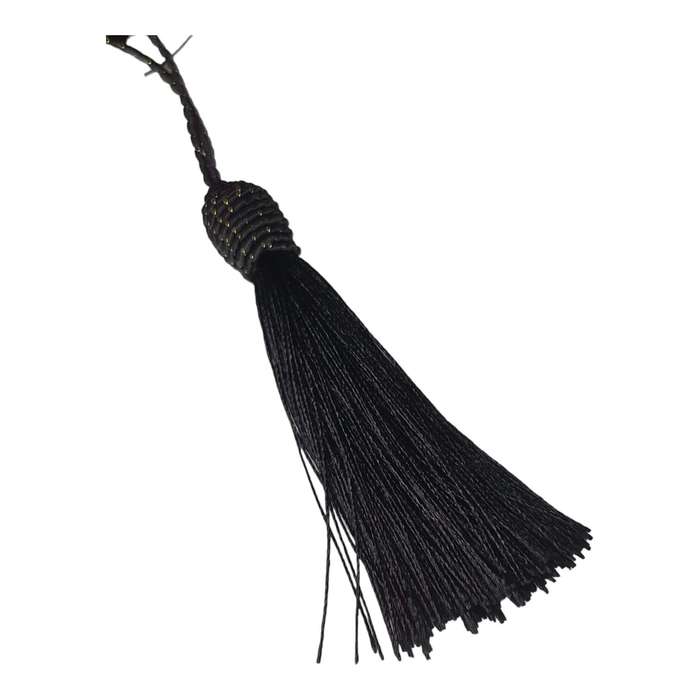 Nylon tassel, black, 10cm