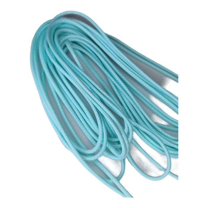 Woven nylon string, 2mm, aqua, 1 meter