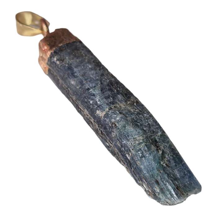 Natural Kyanite pendant, gold base, 50-70mm