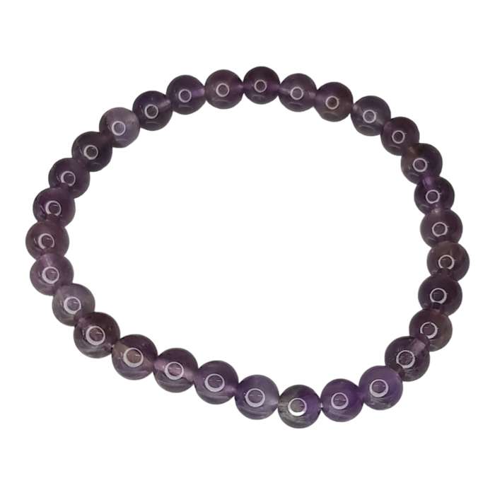 Amethyst bead bracelet, 8mm, stretchcord