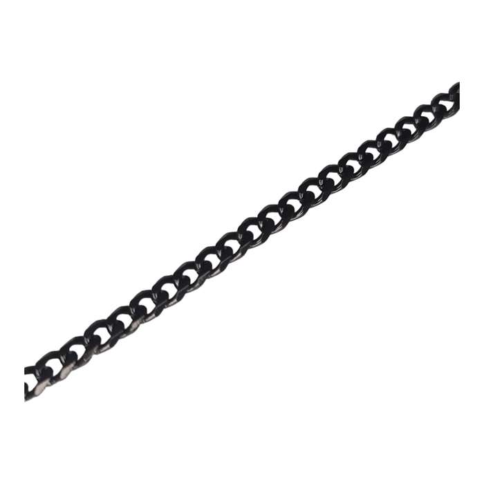 Stainless steel chain w clasp, 5mm, 60cm, black