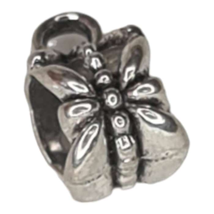 2x Tube bail w ring, butterfly design, 6x12mm, 6mm hole