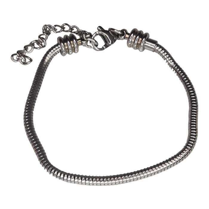Stainless steel bracelet w lobster clasp, screw end
