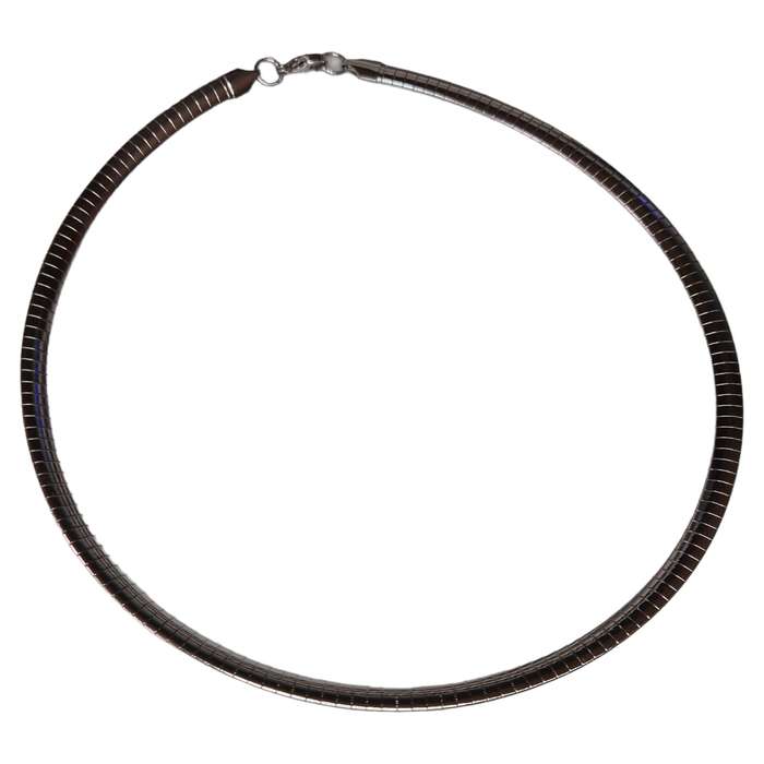 Stainless steel flat snake chain w lobster clasp, choker, 45cm