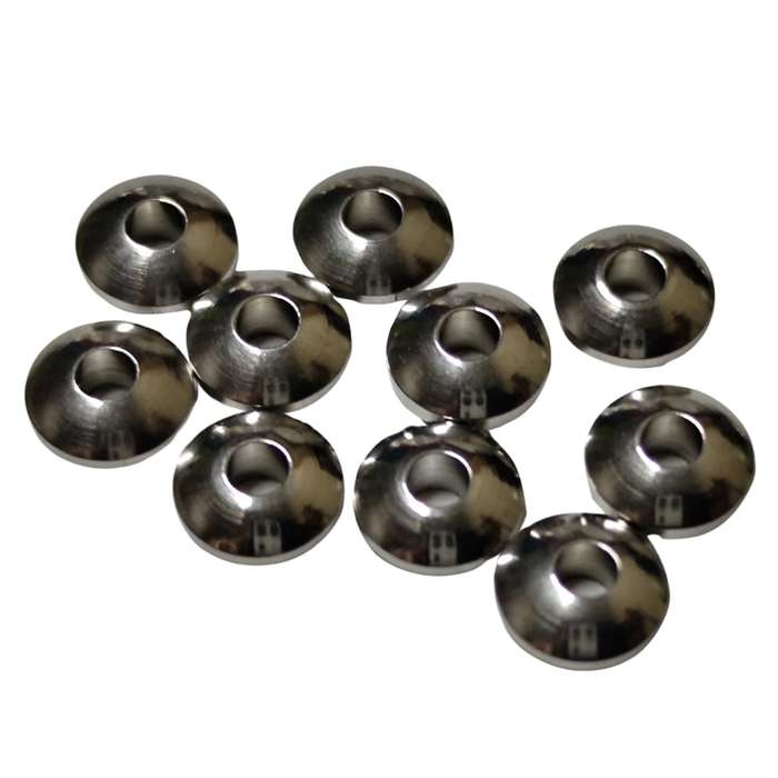 10x Saucer shape bead in stainless steel, 6x2.7mm