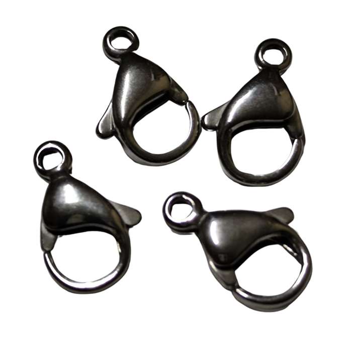 4 x Stainless steel lobster clasp 13mm