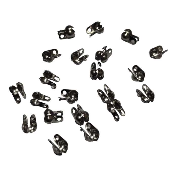 10 pairs Clamshell bead end, Stainless steel, 6mm