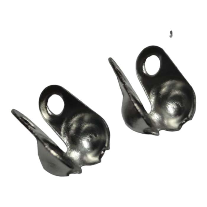 10 pairs Clamshell bead end, Stainless steel, 6mm