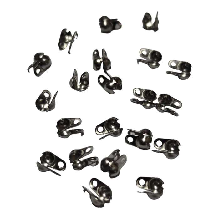 10 pairs Clamshell bead end, Stainless steel, 6mm