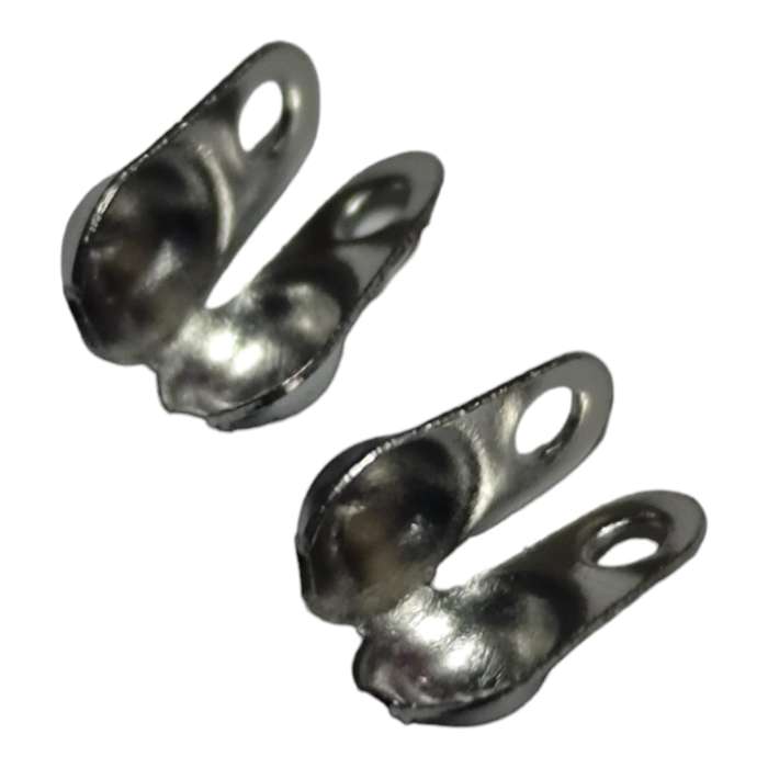 10 pairs Clamshell bead end, Stainless steel, 6mm