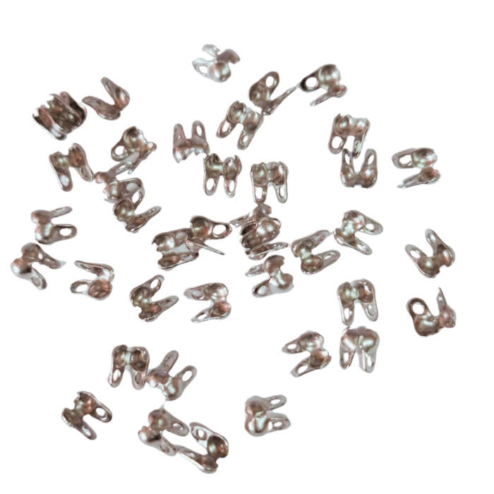 20 Pairs Clamshell bead end, Stainless steel, 3.5mm