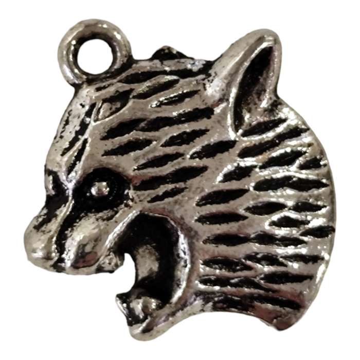 Furious Leopard charm, Base metal, 21 x 19mm