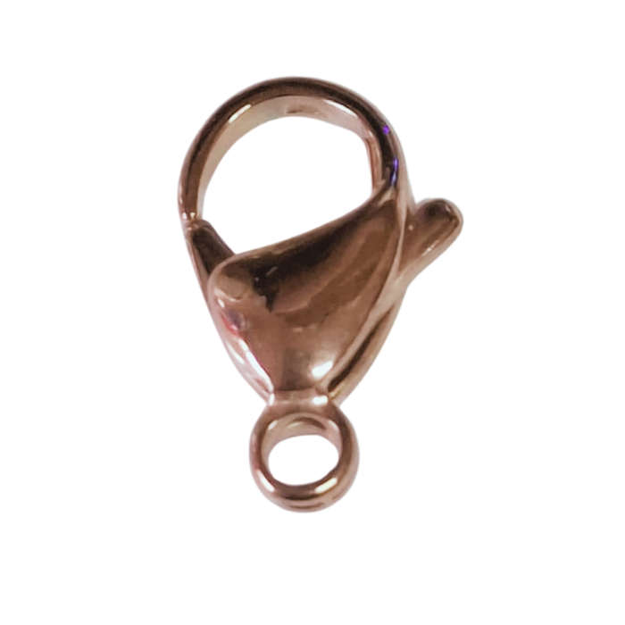 Rose gold coloured lobster clasp, Stainless steel, 11mm