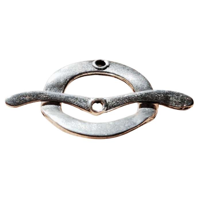 Bar and toggle clasp, Base metal, 30 x 29mm