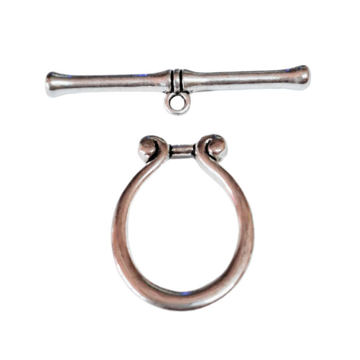 Bar and toggle clasp, Base metal, 27 x 21mm