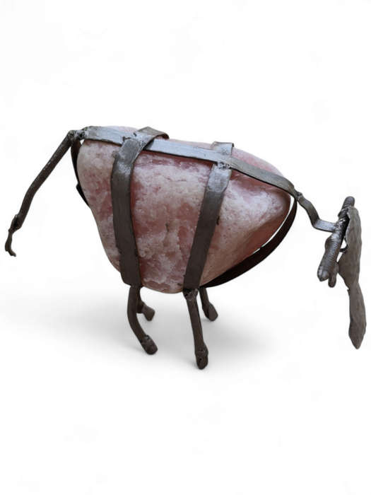 Metal and stone cow 14-16cm