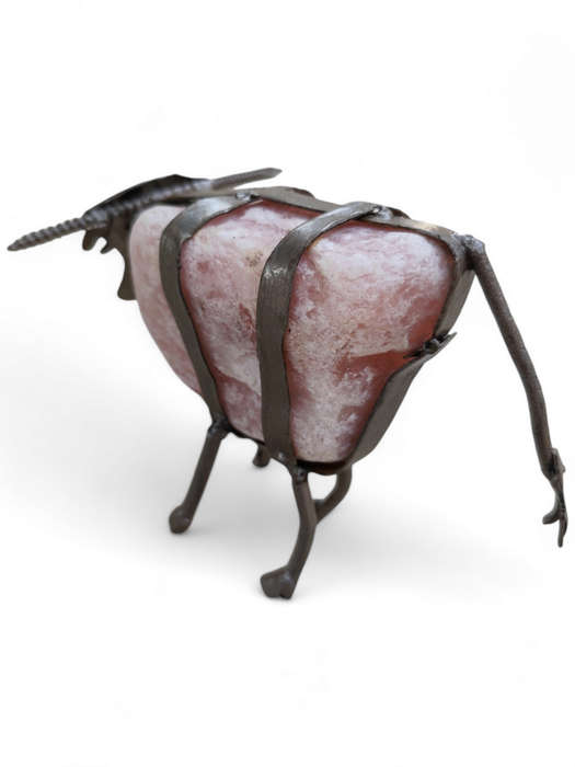 Metal and stone cow 14-16cm