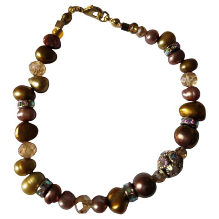 Coloured freshwater pearl bracelets, Assorted
