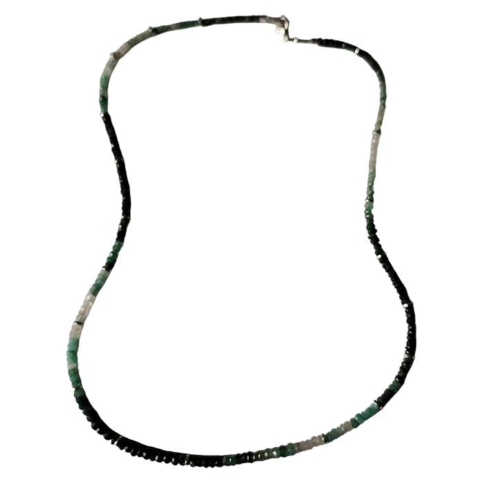 Hand faceted and sorted Columbian emerald bead Necklace