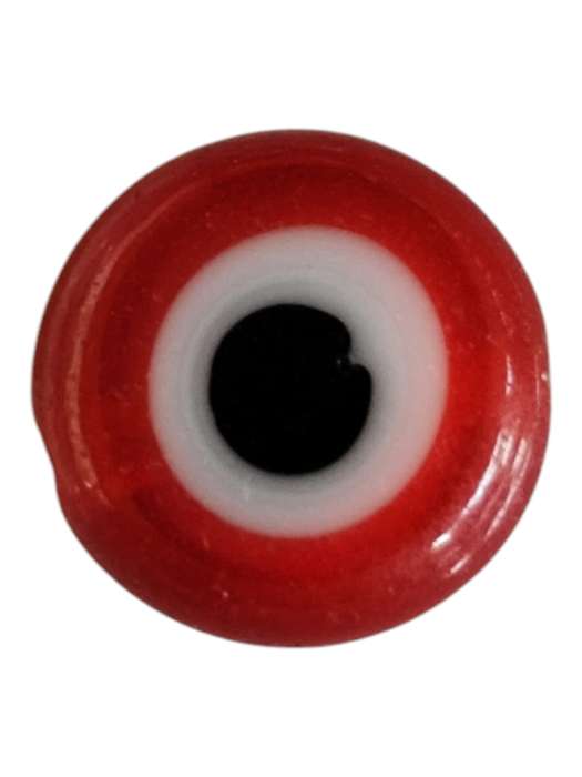 Evil eye glass bead, red, 8mm