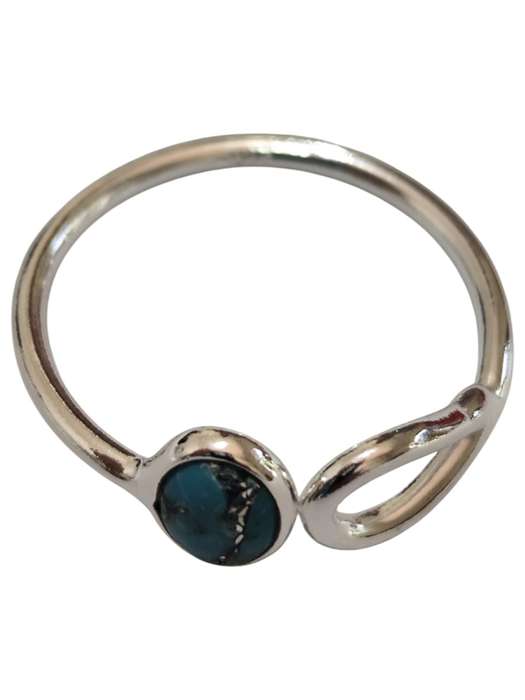 Turquoise ring in 925 silver, Oval, size 9