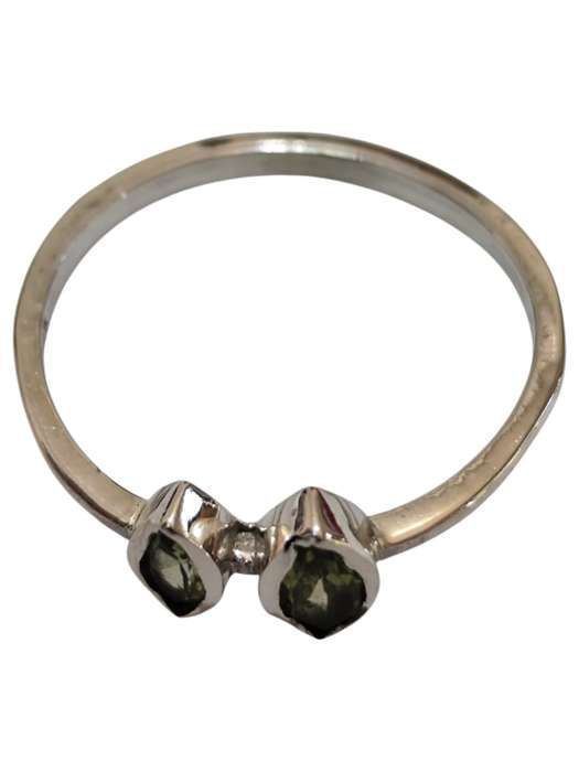 Peridot ring in 925 silver, Marquise, Size 7