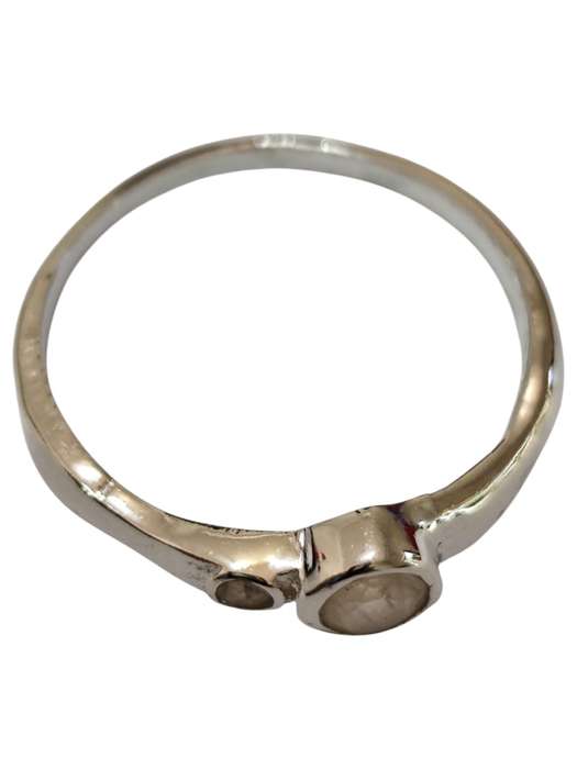 Moonstone ring in 925 silver, Round, size 9
