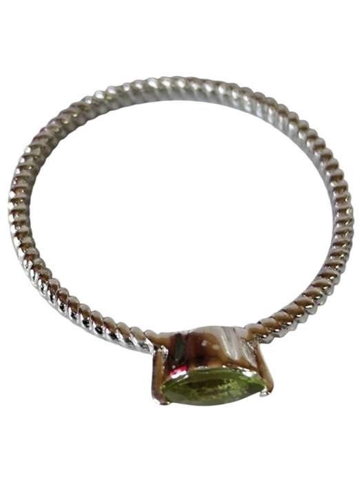 Peridot ring in 925 silver, Marquise, Size 8