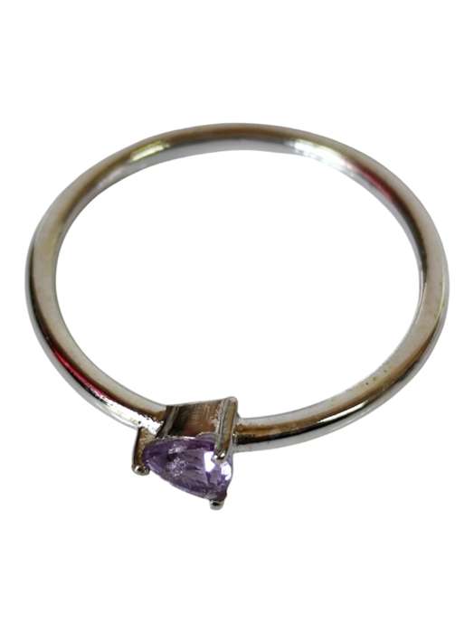 Amethyst ring in 925 silver, trillion, size 8