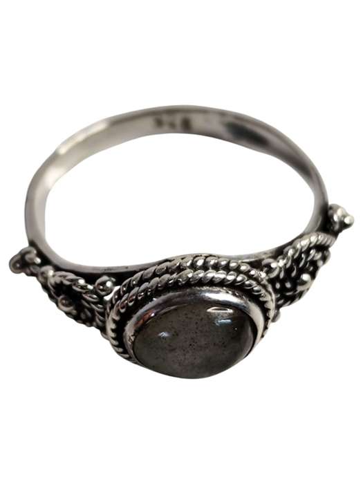 Labradorite ring in 925 silver, Oval cut, size 9
