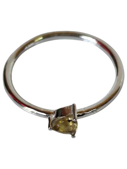 Citrine ring in 925 silver, trillion, size 7