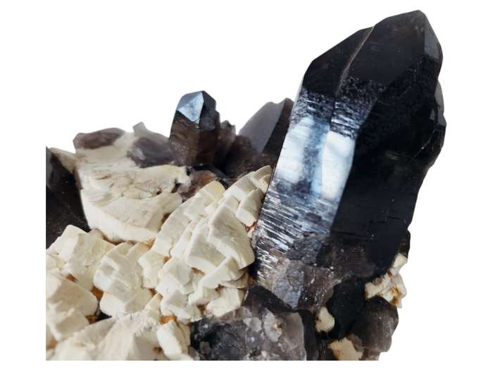 Smoky Quartz with Hyalite, Rondekop, Erongo Mountain, Namibia, 17.5 x 11 x 18.5cm, 2.218kg