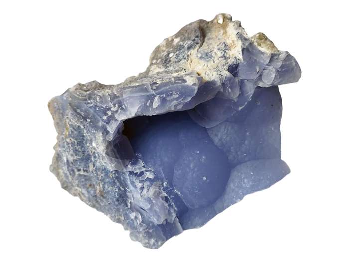 Blue agate Geode, Cabochon Quality, Malawi, 15.3 x 16.5 x 11cm, 1.40kg