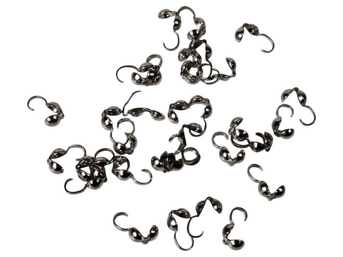 Packet of 30 bead tips silver color, 8mm