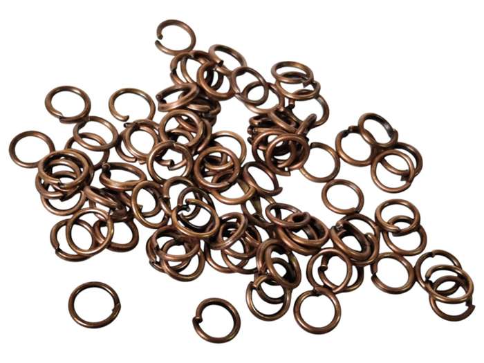 100 pcs  7x1mm jump ring, silver copper color