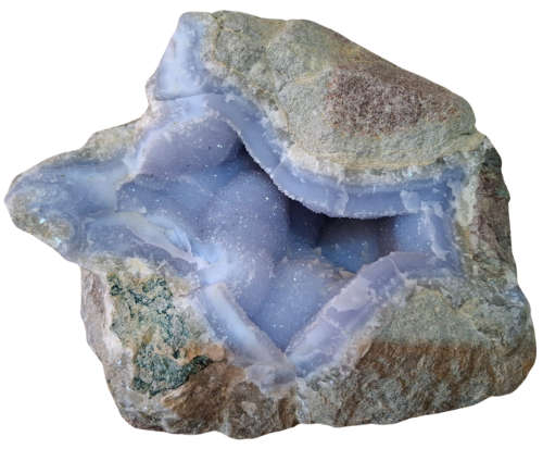 Blue agate Geode, Cabochon Quality, Malawi, 21 x 21 x 13cm, 4.30kg