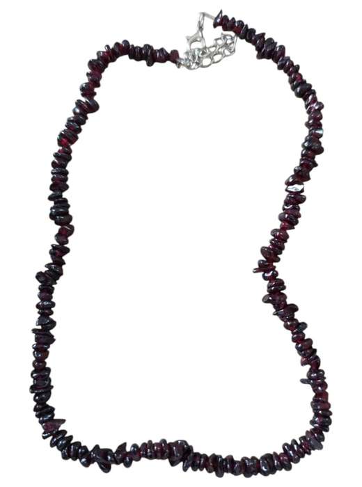 Garnet chip necklace, extender chain, 46.5cm include lobster clasp and extender chain