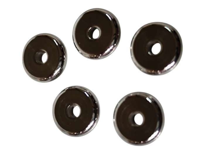 5 x Disc bead in stainless steel, 7.8 x 2mm