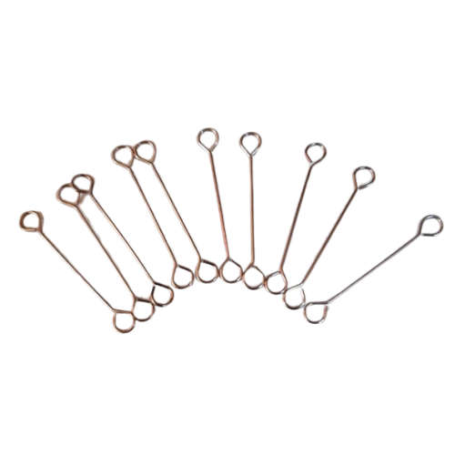 10 x Double-sided Eye pins, Stainless steel,0.4 x 25mm