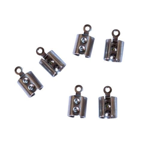6 x Tube string crimp, Stainless steel, 6 x 10.2mm