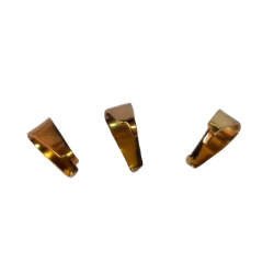3 x Gold or Rose gold Stainless steel Pinch bail, 8-9mm