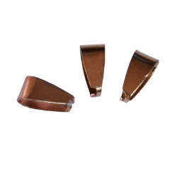 3 x Gold or Rose gold Stainless steel Pinch bail, 8-9mm