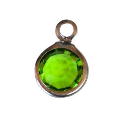 Stainless steel assorted color rhinestone charm