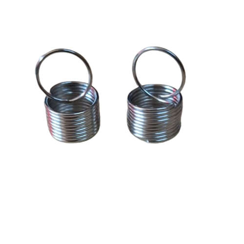 2 x Stainless steel Spring like string ends, 9 x 15mm