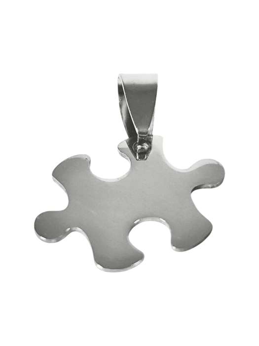 Puzzle piece Pendant, Stainless-steel, 21 x 26mm