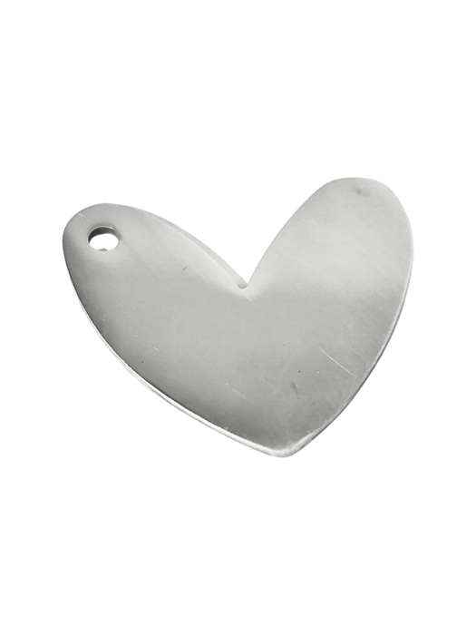 Abstract heart charm, Stainless-steel, 25 x 22mm