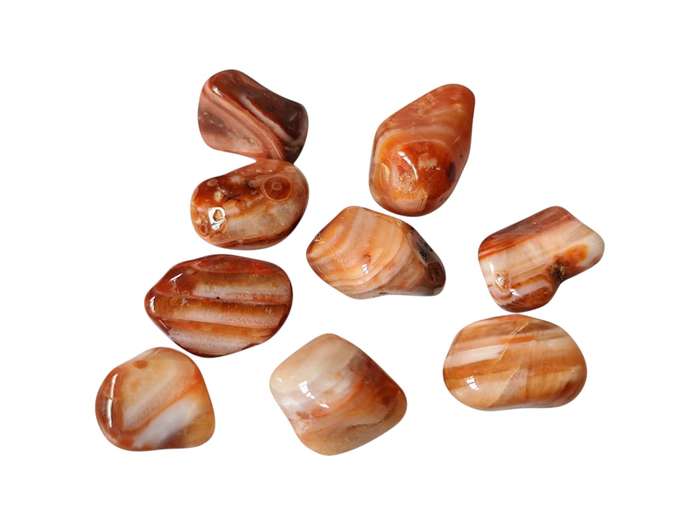 Orange striped agate tumble 15-25mm